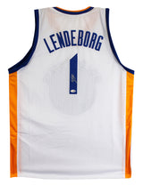 Yaxel Lendeborg Authentic Signed White Pro Style Jersey Autographed JSA Witness