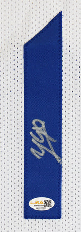 Yaxel Lendeborg Authentic Signed White Pro Style Jersey Autographed JSA Witness