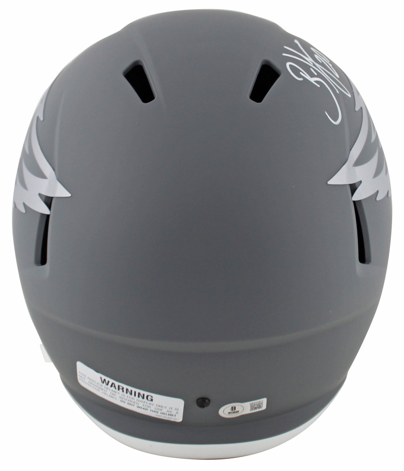 Eagles Brian Dawkins Signed Slate Full Size Speed Rep Helmet W/ Case BAS Witness