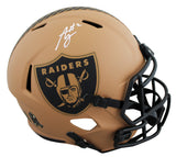 Raiders Ashton Jeanty Signed STS II Full Size Speed Rep Helmet W/ Case BAS Wit