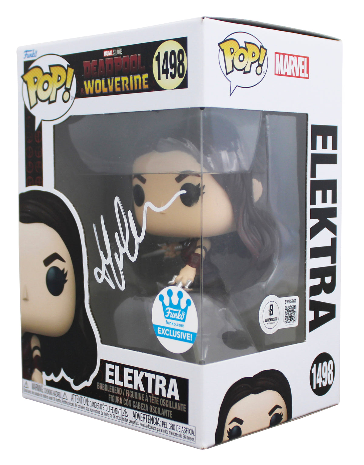 Jennifer Garner Signed Elektra #1498 Funko Pop Vinyl Figure BAS #BW65767