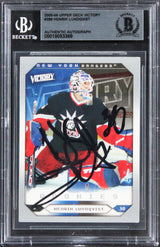 Rangers Henrik Lundqvist Signed 2005 Upper Deck V #288 Rookie Card BAS Slabbed
