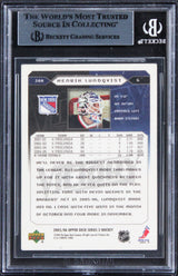 Rangers Henrik Lundqvist Signed 2005 Upper Deck V #288 Rookie Card BAS Slabbed