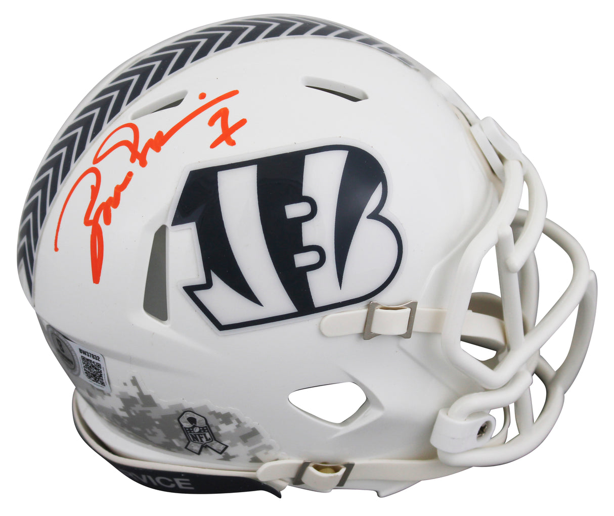 Bengals Boomer Esiason Signed STS III Speed Mini Helmet W/ Case BAS Witnessed