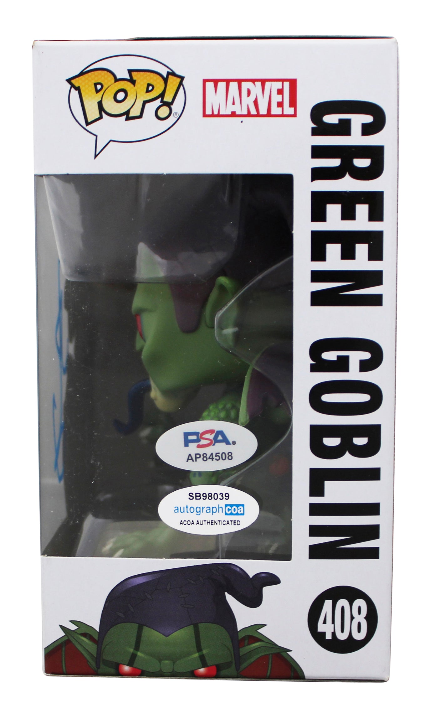 Willem Dafoe Signed Green Goblin #408 Funko Pop Vinyl Figure PSA/DNA #AP84508