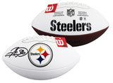 Steelers Hines Ward Signed Wilson White Panel Logo Nfl Football BAS Witnessed
