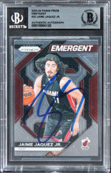 Heat Jaime Jaquez Jr. Signed 2023 Panini Prizm Em #23 Rookie Card BAS Slabbed