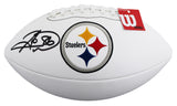 Steelers Hines Ward Signed Wilson White Panel Logo Nfl Football BAS Witnessed