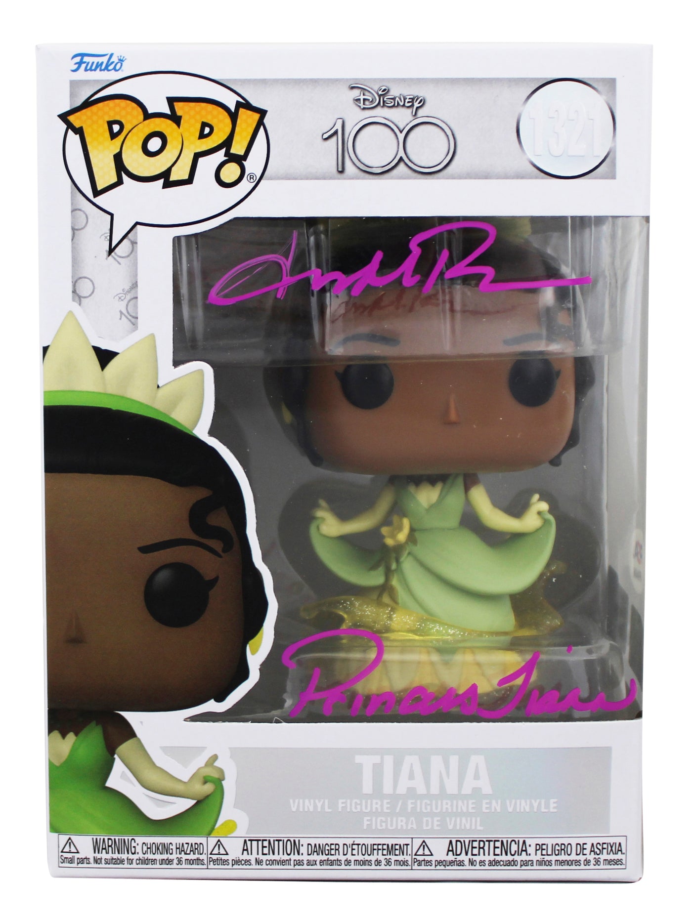 Anika Noni Rose "Princess Tiana" Signed #1321 Funko Pop Vinyl Figure PSA/DNA