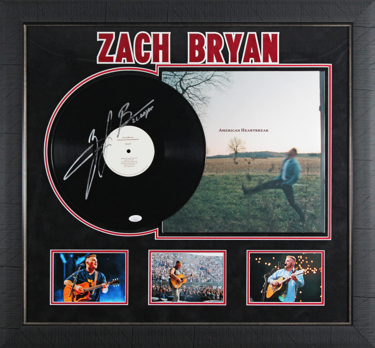 Zach Bryan Signed & Framed American Heartbreak Album Cover W/ Vinyl JSA #YY61712