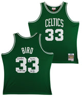 Celtics (3) Bird, Parish & McHale Signed Green M&N Swingman Jersey BAS Witnessed