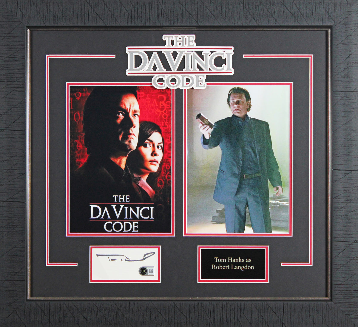 Tom Hanks The Da Vinci Code Signed & Framed 2.5x4.5 Cut Signature BAS #BY103718