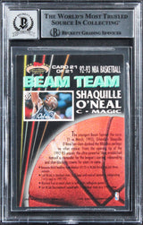 Shaquille O'Neal Signed 1992 Stadium Club Beam Team RC Auto Grade 10 BAS Slab