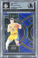 Lakers Austin Reaves Signed 2023 Select Prizm Blue #149 Card BAS Slabbed