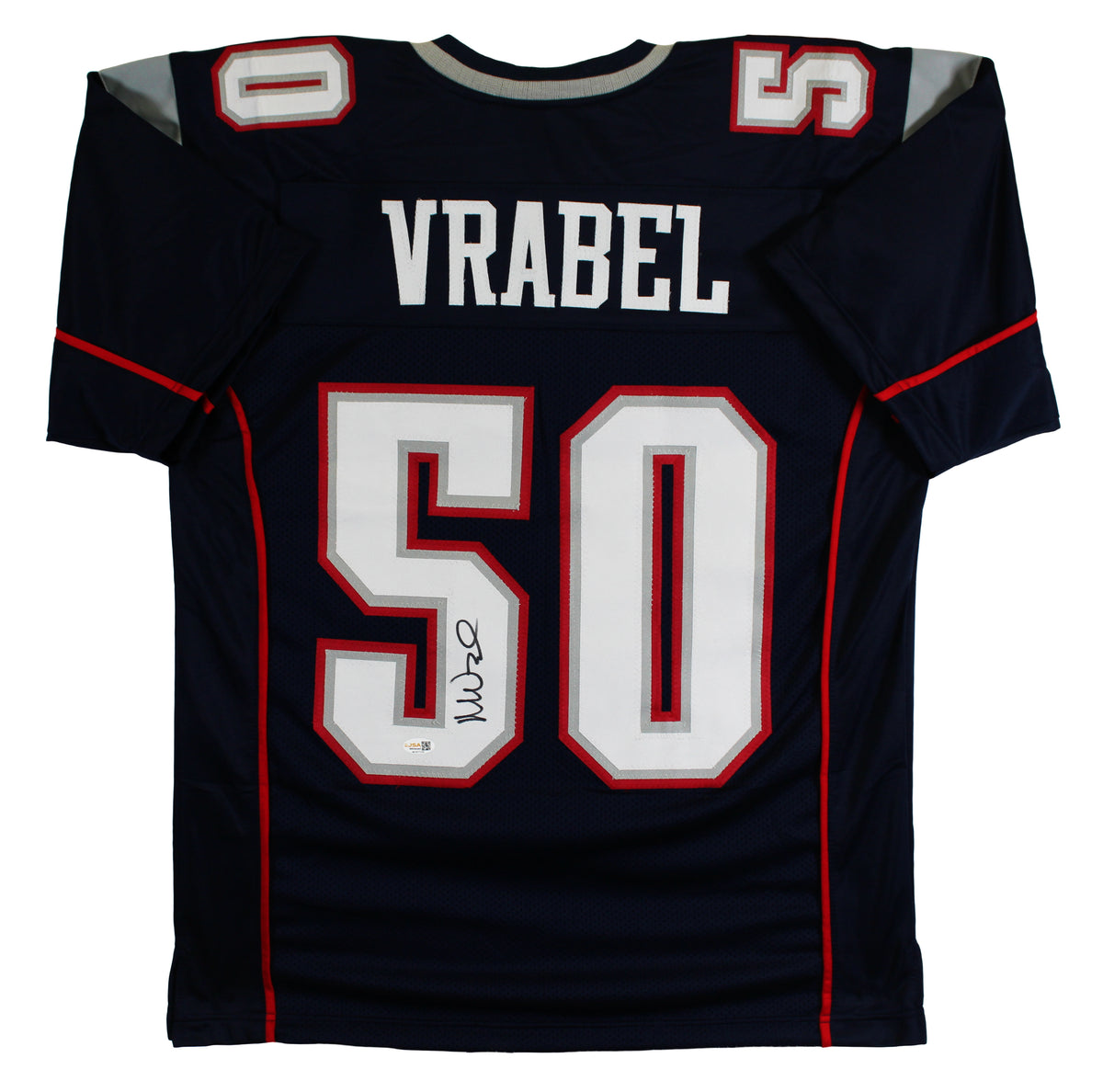 Mike Vrabel Authentic Signed Navy Pro Style Jersey Autographed JSA Witness