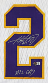 Adrian Peterson "All Day" Authentic Signed White Pro Style Jersey BAS Witnessed