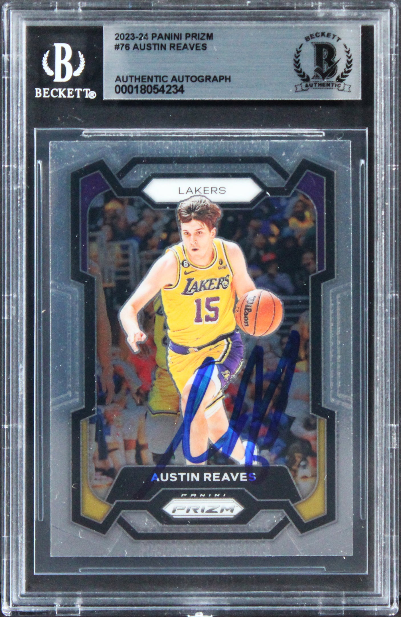 Lakers Austin Reaves Authentic Signed 2022 Panini Prizm #76 Card BAS Slabbed