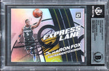 Kings De'Aaron Fox Signed 2021 Donruss Optic Xps Lane Holo #10 Card BAS Slabbed
