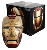 Avengers (12) Downey Jr., Hemsworth, Pratt +9 Signed Iron Man F/S Helmet BAS