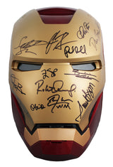 Avengers (12) Downey Jr., Hemsworth, Pratt +9 Signed Iron Man F/S Helmet BAS