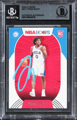76ers Tyrese Maxey Authentic Signed 2020 Hoops #207 Rookie Card BAS Slabbed