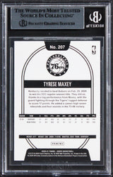 76ers Tyrese Maxey Authentic Signed 2020 Hoops #207 Rookie Card BAS Slabbed