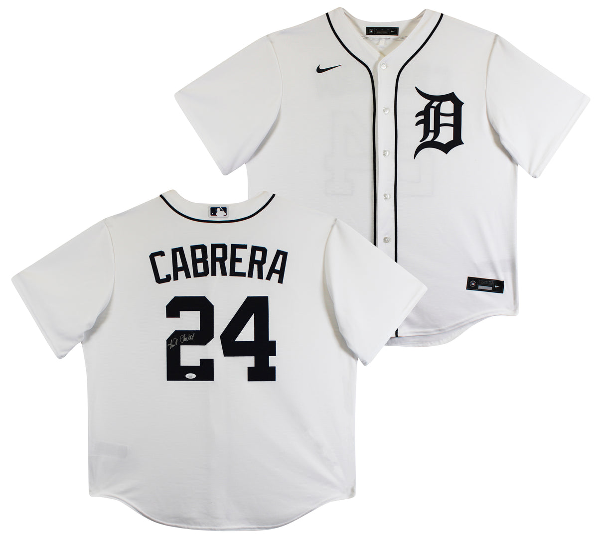 Tigers Miguel Cabrera Authentic Signed White Nike Jersey Autographed JSA