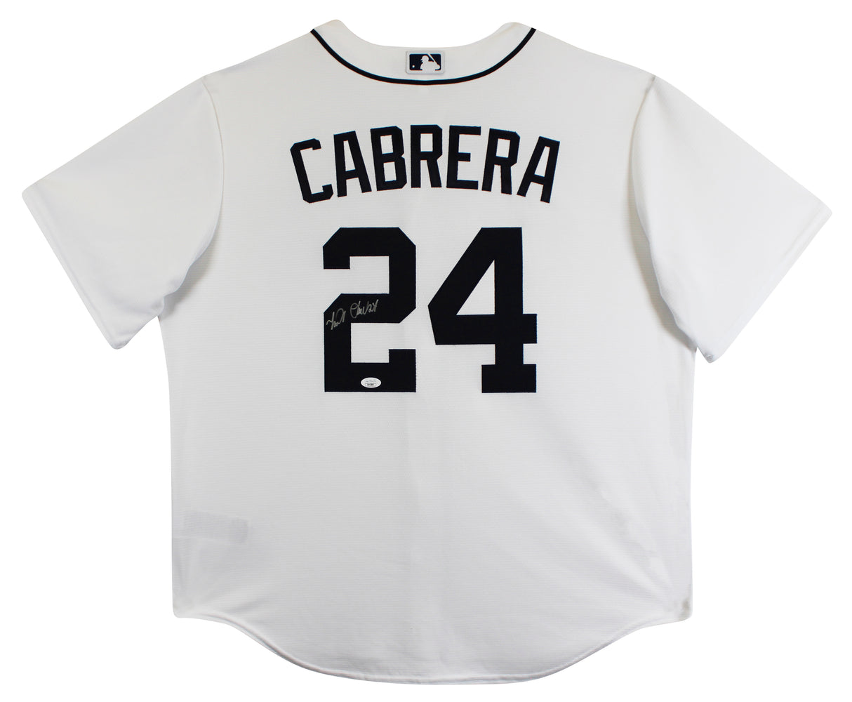 Tigers Miguel Cabrera Authentic Signed White Nike Jersey Autographed JSA