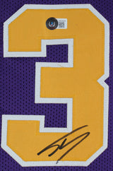 LSU Shaquille O'Neal Authentic Signed Purple Pro Style Jersey BAS Witnessed 2