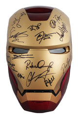 Avengers (13) Downey Jr., Hemsworth, Pratt +10 Signed Iron Man F/S Helmet BAS