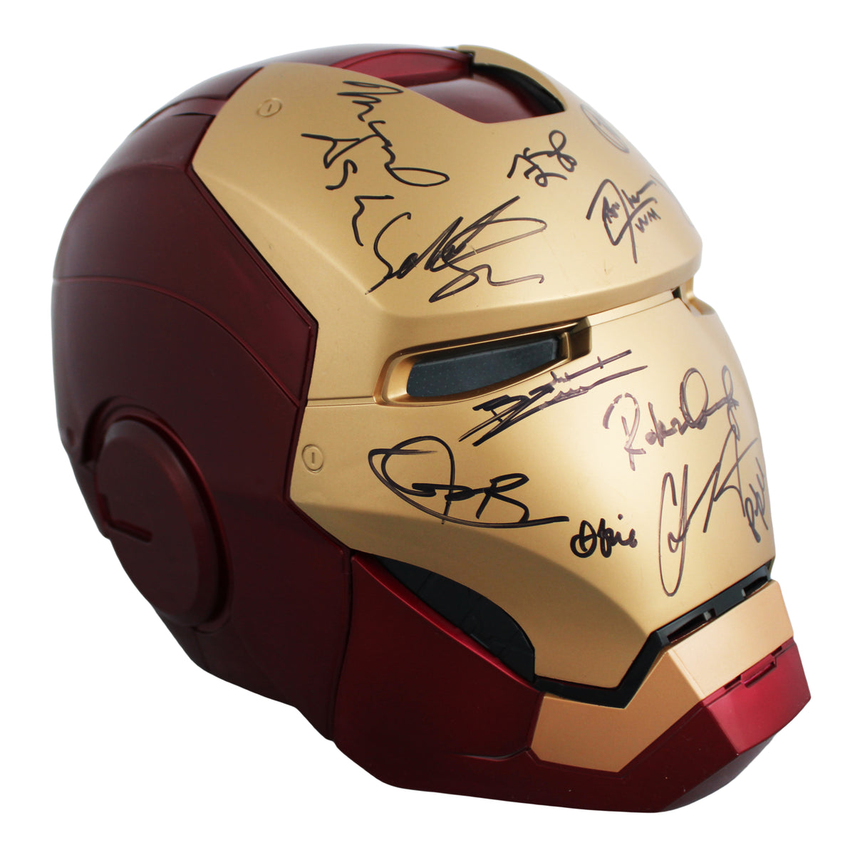 Avengers (13) Downey Jr., Hemsworth, Pratt +10 Signed Iron Man F/S Helmet BAS