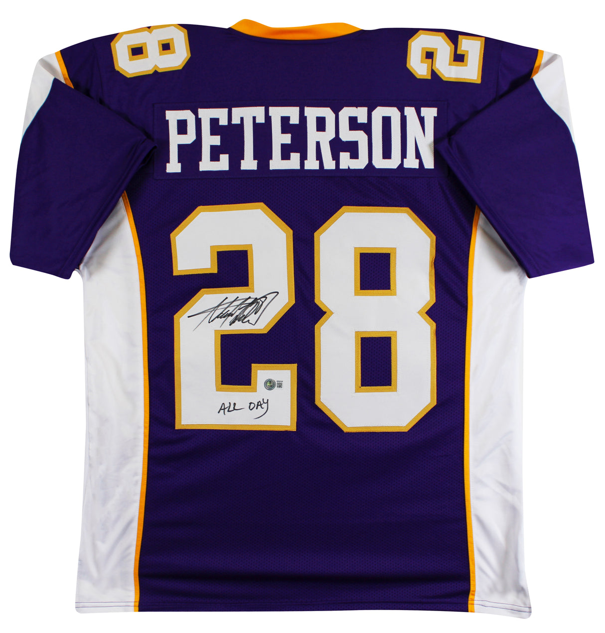 Adrian Peterson "All Day" Authentic Signed Purple Pro Style Jersey BAS Witness 2