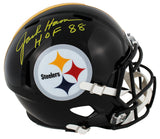 Steelers Jack Ham "HOF 88" Signed Full Size Speed Rep Helmet w/ Case BAS