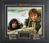 Elijah Wood & Sean Astin Lord of the Rings Signed 16x20 Framed Photo BAS Witness