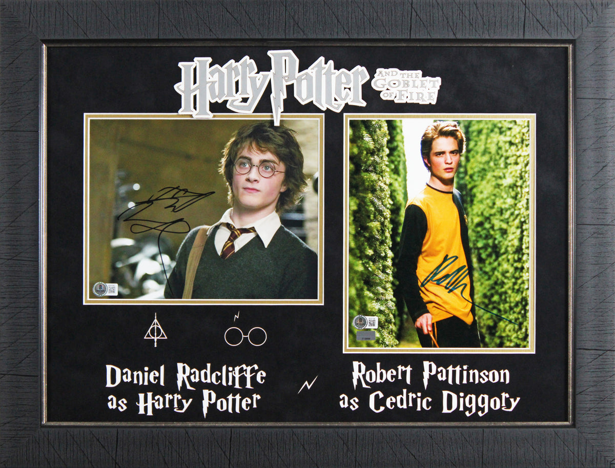 Daniel Radcliffe & Robert Pattinson Harry Potter Signed 8x10 Framed Photo BAS