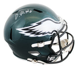 Eagles DeVonta Smith Authentic Signed Full Size Speed Rep Helmet BAS Witnessed