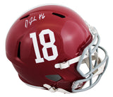 Alabama DeVonta Smith Signed Full Size Speed Rep Helmet W/ Case BAS Witnessed