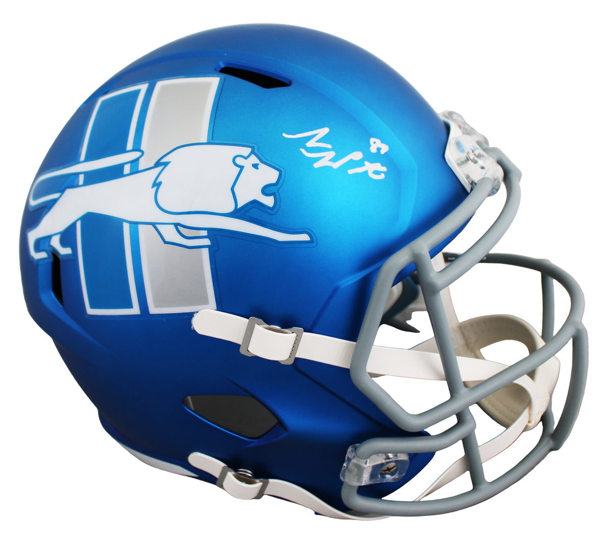 Lions Sam LaPorta Signed 2023 On-Field Alt F/S Speed Rep Helmet w/ Case BAS Wit