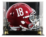 Alabama DeVonta Smith Signed Full Size Speed Rep Helmet W/ Case BAS Witnessed