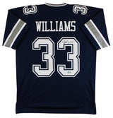 Javonte Williams Authentic Signed Navy Pro Style Jersey Autographed BAS Witness