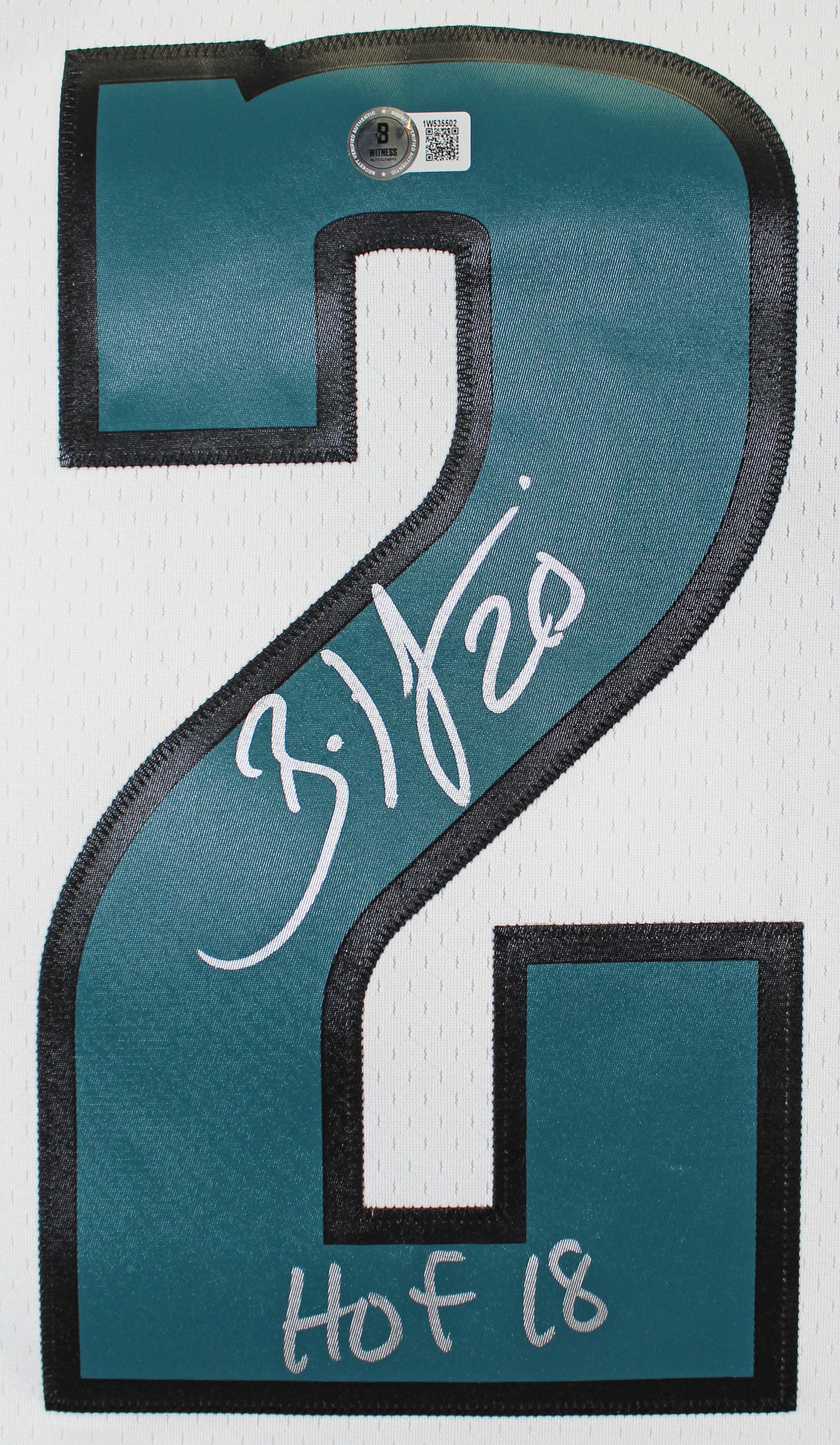 Eagles Brian Dawkins "HOF 18" Signed White Mitchell & Ness Framed Jersey BAS Wit