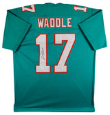 Jaylen Waddle Authentic Signed Teal Pro Style Jersey Autographed JSA
