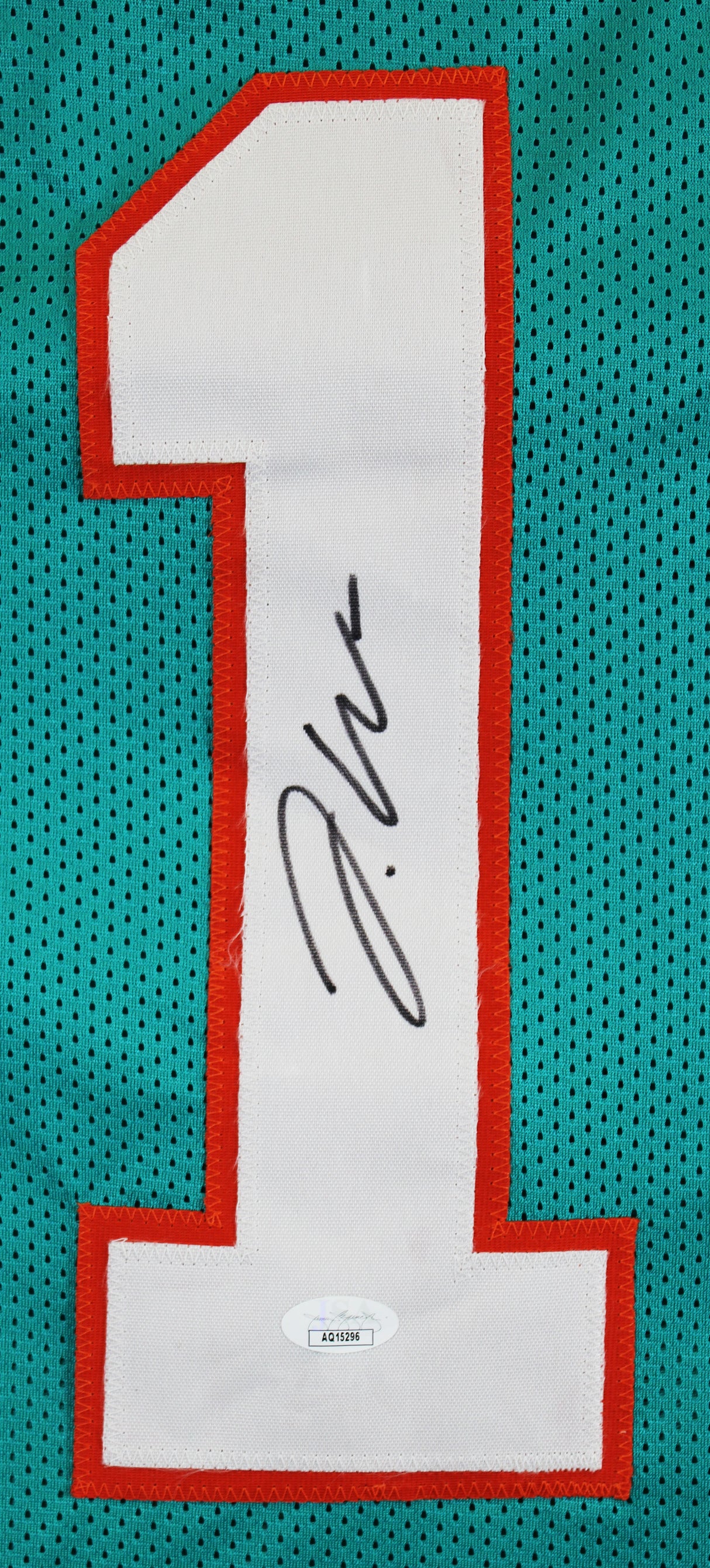 Jaylen Waddle Authentic Signed Teal Pro Style Framed Jersey Autographed JSA