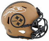 Steelers Hines Ward Signed Salute To Service II Speed Mini Helmet W/ Case BAS W