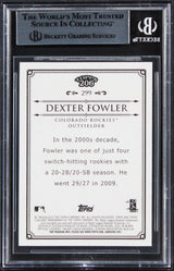 Rockies Dexter Fowler Authentic Signed 2010 Topps 206 #299 Card BAS Slabbed
