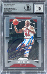 Bulls Dennis Rodman Authentic Signed 2019 Panini Prizm #3 Card Auto 10! BAS Slab