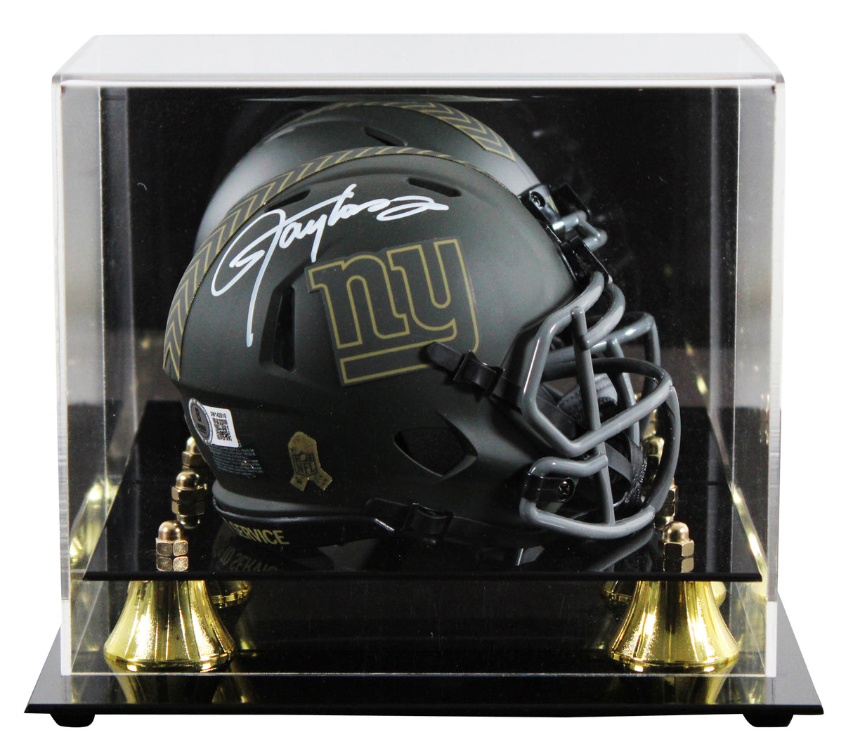 Giants Lawrence Taylor Signed STS IV Speed Mini Helmet W/ Case BAS Witnessed