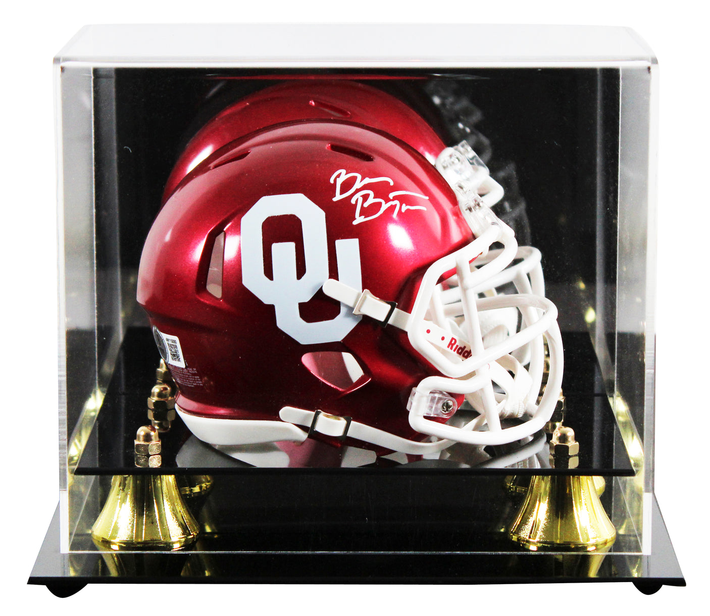 Oklahoma Brian Bosworth Authentic Signed Speed Mini Helmet W/ Case BAS Witnessed