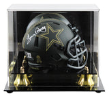 Cowboys Tony Dorsett Signed Salute to Service IV Speed Mini Helmet W/ Case BAS W