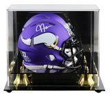 Vikings Justin Jefferson Signed Purple Speed Mini Helmet w/ Case BAS Witnessed